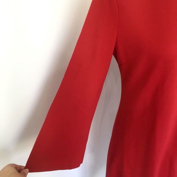 Anne Klein 4 Dress Shift Red Black Trim 3/4 - Picture 3 of 8